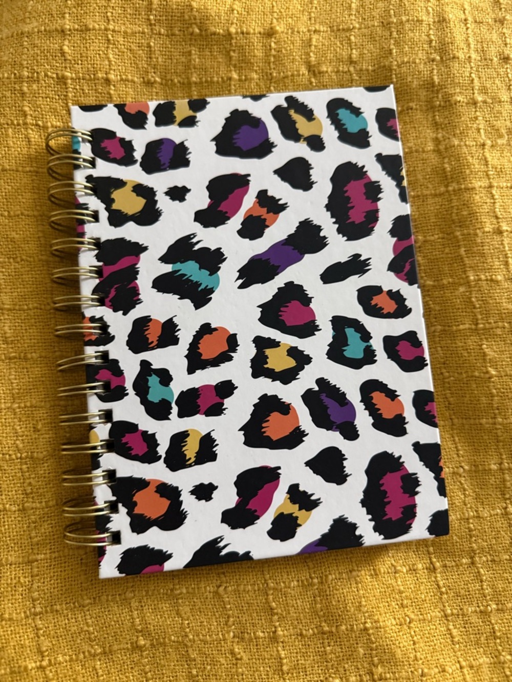 Colorful Leopard Print Spiral Notebook - Multicolor